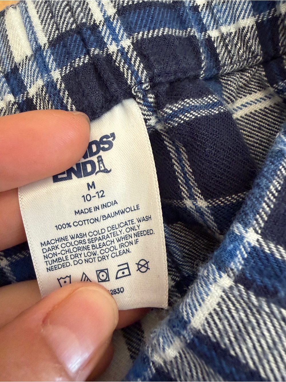 Lands End 100% Cotton Plaid Pajama Bottoms - Picture 4 of 4
